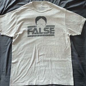 XL gray The Office Dwight “False” short sleeve tshirt